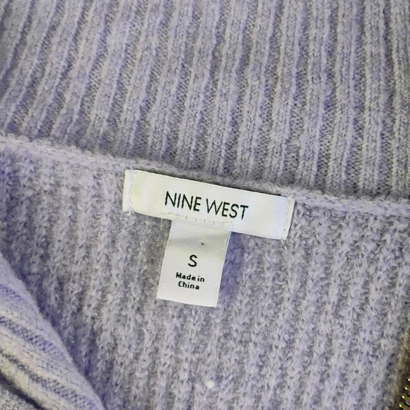 Nine West Lavender 1/4 Zip Ribbed Knit Oversized Pullover Sweater Size Small - Picture 8 of 14